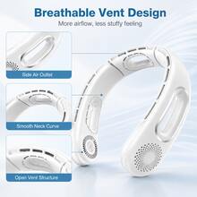 Zechuan Bladeless Neck Fan, Portable 5200mAh Rechargeable Wearable Fan With 360° Cooling Airflow, 4 Speeds, Lightweight Low-Noise Hands-Free Personal Fan For Work, Travel, Commuting & Outdoor Use,Back-To-School Essential, Classroom Supply, School Supply - 白色 - 查看 5