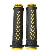 Universal Motorcycle Handlebar Grips | 22mm 24mm MX Gel Rubber Grips With CNC End Caps | Non-Slip Off-Road Motorcycle Handlebar Grips Full Set Suitable For Kawasaki Suzuki - A - View 12