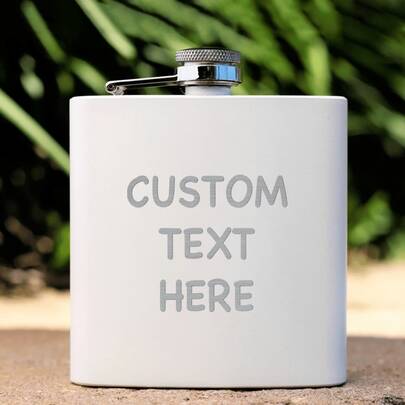 Laser-Engraved Custom 6oz White Stainless Steel Wine Bottle, Groomsmen And Bridesmaids Steel Wine Bottle. Gift For Bachelor/Bridesmaid Parties. Groomsmen/Groom Gift, Souvenir, Wedding Season, Wedding Party Supplies. Customized Wedding Gift.
