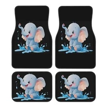 1pc/4pcs Car Floor Mats And Trunk Mat, Cute Cartoon Elephant Pattern, Suitable For Most Sedan, Truck, SUV Models, All-Weather Protection, Durable Material, Easy To Clean, Fashionable Car Interior Accessories, Perfect Gift For Parents And Loved Ones - Cartoon Elephant - View 8