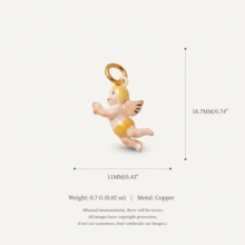 1pc Lucky Angel Pendant, Cute Cartoon Style, 18K Gold PVD Plated Stainless Steel, Waterproof And Fade-Resistant, Suitable For Women's Daily Decoration On Backpacks, Keys, Bracelets, Waistbands, Belts And More. - Multicolor - View 22