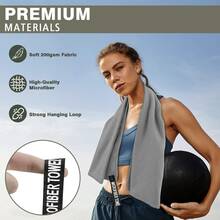1pc/2pcs Light Gray Microfiber Beach Towel, Soft Comfortable High Absorbency Quick Dry Towel, Skin-Friendly Breathable, Compact, Hang Dry, Comes With Mesh Bag For Convenient Storage, Suitable For Beach, Gym, Yoga, Golf, Cycling, Running - Grey - View 3