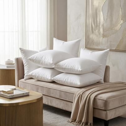 YUNDO White Label Pillow Core, Suitable For Sofa Cushions, Bed Seat Cushions And Outdoor Chairs. Available In Various Sizes: 18x18 Inches, 20x20 Inches, 12x20 Inches And 22x22 Inches. High Filling Density, Machine Washable