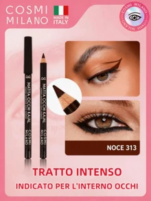 COSMI MILANO Multicolored Kajal Eye Pencil  Made In Italy, Creamy Smooth Texture, High Pigmentation, Suitable For Y2k Contouring Natural And Dramatic Effect, Must-Have Essential Make Up Makeup Unmissable Summer Makeup, Perfect For Parties, Meetings, Beach Travel - 胡桃木 313 - 查看 1