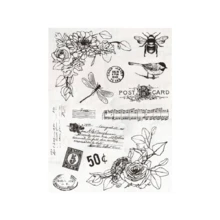 Yuezhen 復古透明矽膠印章 DIY 手帳裝飾素材組 英文數字植物郵戳印章 - 矽膠印章 - 查看 9