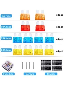 6-Way Fuse Block, Fuse Box, 12V, 6 Circuits With Negative Fuse Holder For Bus, Car Accessories, Waterproof Fuse Box With LED Indicator, Suitable For Car - Black - View 5