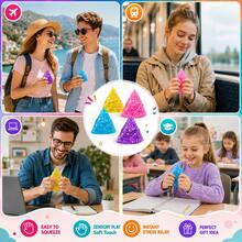 1/2Pcs Colorful Sparkling Squishy Cheese- Cheesy Squeeze This Fun, Squishy, Slow Rising Squeeze Toy, Extra Soft Square Cheese For Stress Relief - Original Sensory / Fidget Novelty Toy And Gift For Kids,Desk Accessary,Office Leisure - 彩色 - 查看 8