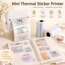 Pearlescent/Rainbow Effect 57mm Thermal Sticker Paper, Self-Adhesive Shimmer Mini Pocket Printer Refill Paper For Elegant Picture Printing, Daily Journals, Memo Sticky Notes, Compatible With PeriPage PAPERANG Poooli Labelers - View 2