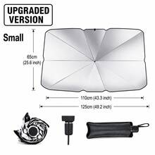 1pc Premium Foldable Car Front Windshield Sunshade, UV Protection Front Window Heat Insulation Cover, Portable Car Sun Shade With Storage Bag, Quick Installation Summer Cooling Accessory, Suitable For Sedans, SUVs And Most Car Models - Multicolor - View 16