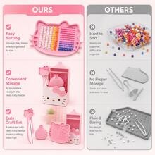 Set Alat Manik-Manik Perler Hello Kitty Sanrio 4 Buah, Baki Penyortir dengan Corong, Pinset, dan Kotak Penyimpanan, Pengatur Kerajinan Manik-Manik Perler, Dekorasi, Sempurna untuk DIY - Alat - View 6