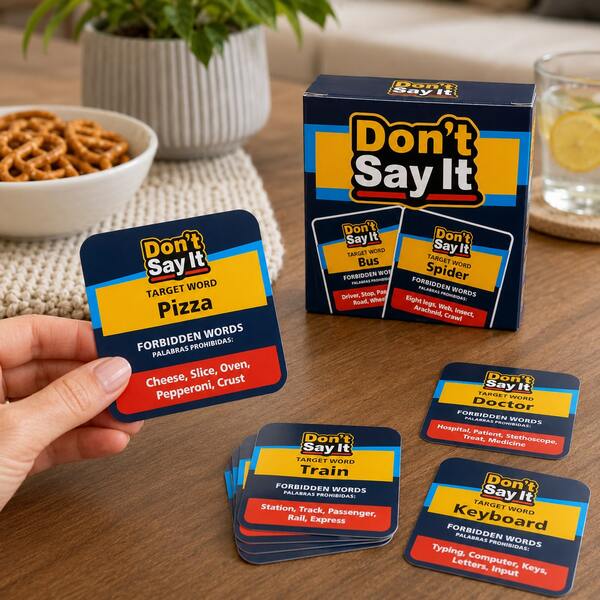 50 Pcs Round Corner Scratch-Resistant Handmade Word Cards, Portable Party Card Game "Don't Say It" - Poet Edition, Perfect For Camping, Travel, Gatherings, And Holiday Gifts