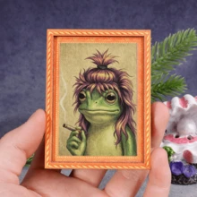 1 pieza Marco de fotos de madera imán de nevera, imán de nevera con patrón de perro abrazando, decoración del hogar, ¡regalo divertido! - Unitalla - Ver 11