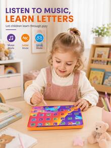 Interaktives Buchstaben-Lern-Tablet für Kinder, ABC-Buchstaben, Zahlen, Farben, Musik und Wörter, pädagogisches Spielzeug, Vorschullernspielzeug für 3-5 Jahre alte Jungen und Mädchen - 002 Tablet - Übersicht 3