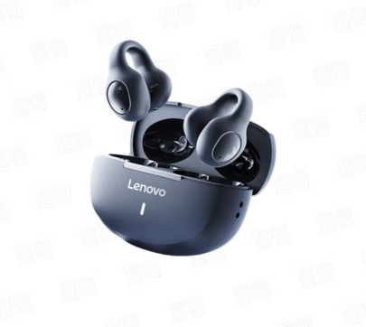 Lenovo Tai nghe Bluetooth, thiết kế kẹp tai, dạng mở, nâng cấp lên Bluetooth 5.4, không rò rỉ âm thanh, thoải mái khi đeo lâu, độ trễ thấp, tai nghe không dây chơi game, nghe nhạc thể thao, tương thích với điện thoại Apple, Huawei, Xiaomi và OPPO.