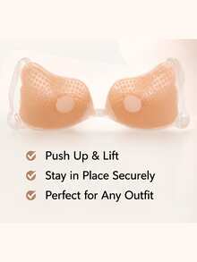 YIYANG 2/1Pack Of Push-Up, Self-Adhesive Bra With Clear Straps; Invisible, Backless, Sticky Bra; Wing-Shaped Bra, Lingerie, And Adhesive Cups. - Multicolor - View 5