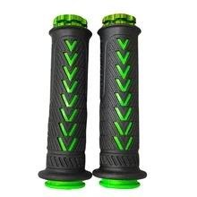 Universal Motorcycle Handlebar Grips | 22mm 24mm MX Gel Rubber Grips With CNC End Caps | Non-Slip Off-Road Motorcycle Handlebar Grips Full Set Suitable For Kawasaki Suzuki - A - View 14