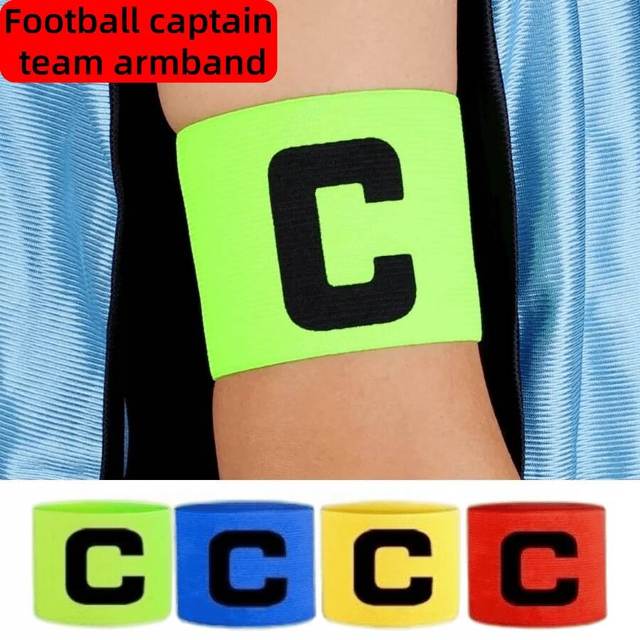 4/5 chiếc băng đội trưởng đeo tay co giãn điều chỉnh được với logo chữ C, băng đeo tay bóng đá dán móc và vòng, phù hợp làm phụ kiện cho đội thể thao người lớn và thanh thiếu niên, dùng cho tập luyện và thi đấu bóng đá, bóng rổ - Nhiều màu - Xem 1