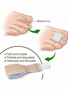 Adjustable Toe Separator - Finger Splint, Reusable Polyester Fracture Bandage, For Hammer Toe, Crooked Toe, And Overlapping Toe, Tie-On Design, Hand Wash, Comfortable Polyester Toe Protector - 多色 - 查看 6