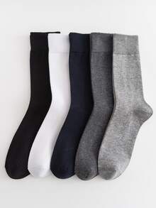 Hombres 5 pares Calcetines de tripulación unicolor - Multicolor - Ver 9