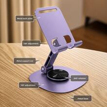 1pc 360 Degree Rotating Aluminum Alloy Phone Stand - Compact And Portable, Foldable Desktop Stand, Suitable For All Smartphones And Tablets, Ideal Office Accessory, Children's Online Course Phone Stand Base - Multicolor - View 5