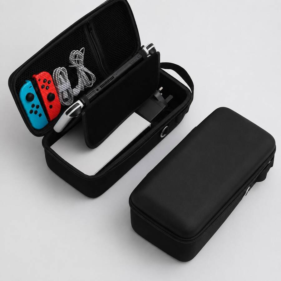 Switch NS/Switch OLED Storage Bag, Black, Can Hold Charger And Original Dock, Switch 2 Storage Bag, Joy Con 2 Controller Bag, Full Set Large Capacity Storage, Universal Portable Carrying Bag, Travel Portable Bag, Protect Device