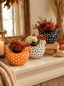 Cute Resin Hen Planter, Polka Dot Animal Planter, Suitable For Succulents, Herbs And Small Plants, Country Kitchen Style, Suitable For Desktop, Shelf, Porch, Patio, Garden And Thanksgiving Decor - Multiple Styles - View 6