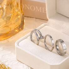 3pcs/Set Women's Rings, Long-Lasting Color, 18K Stainless Steel Fashion Elegant Rings For Summer, Size 6-10, Wedding Rings - Butterfly - View 3