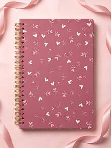 Bohemian Floral Heart Spiral Notebook With Perforated Pages And Soft Cover – Pink. Suitable For School, Office, Journaling And Gifting; Compact Size With Lined Pages, Perfect For Bullet Journaling And Planning; Ideal Teacher Gift And Back To School Season. - Multicolor - View 5