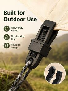 10Pcs Multi-Functional Heavy Duty Plastic Clips, Windproof Reusable Awning Tent Fastener Clamps, Multipurpose Fixing Clips For Tarp Sunshade Curtain Partition Outdoor Camping Use - Multiple Styles - View 7