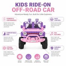 12V Electric 4 Wheeler Off-Road Kids Electric Car For Ages 3-8, 2WD Battery Car For Kids With Parental Remote & Bluetooth Music, 4-Wheel Suspension Ride On Car.Pink - Pink - View 3