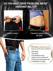 3pcs Elastic Invisible Waist Belt Unisex Slouchy Waist Cincher Adjustable Anti-Slip Elastic Clip Waistband Multi-Function Elastic Belt Accessory,Comfortable, Non-Slip, Suitable For Casual Wear, Handwash, Waist Slimming - Multicolor - View 9