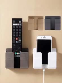 1/3/5pcs No-Drill Phone Holder, Wall-Mounted Bracket, Remote Control Storage Box, Bedside Phone Storage Rack, Phone Support Stand, Phone Holder Base, Phone Holder, Remote Control Storage Box - No-drill Phone Holder - View 8
