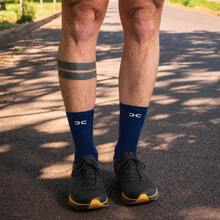 Adult Polyamide Running Socks With 3D Cuff, Breathable, Thermal Comfort, High Performance, Spinning, Cycling - 藏蓝色 - 查看 3
