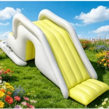 Accesorios Inflables para Piscina Tobogán Grande Antivuelco, Adecuado para Piscinas de Múltiples Tamaños - A - Ver 1