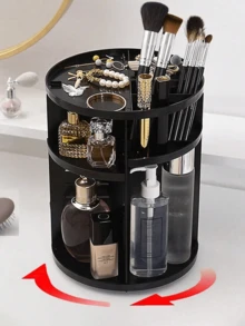360 Degree Rotating Desktop Storage Rack, Acrylic Cosmetic Organizer Box Suitable For Lipstick, Skincare, Makeup Display Rack, Suitable For Vacation, Beach, Bathroom, Bedroom And More Scenes, Large Capacity - Storage Rack - View 11