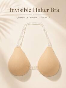Invisible Adhesive Neck Bra For Women, Summer Strapless Non-Slip Push-Up Breast Pads, Double-Sided Adhesive Transparent Shoulder Straps, Lightweight Breathable Seamless Lingerie - Multicolor - View 17