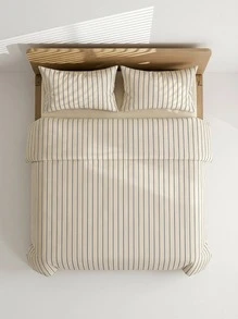 Veyra Day 3pcs Vintage Boho Stripe Duvet Cover Set – 100% Polyester Soft Breathable Bedding, Minimalist All-Season, Machine Washable (1 Cover + 2 Pillowcases, No Fitted Sheet/Insert) - sunset - View 6