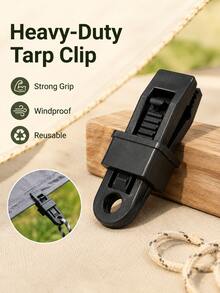 10Pcs Multi-Functional Heavy Duty Plastic Clips, Windproof Reusable Awning Tent Fastener Clamps, Multipurpose Fixing Clips For Tarp Sunshade Curtain Partition Outdoor Camping Use - Multiple Styles - View 3