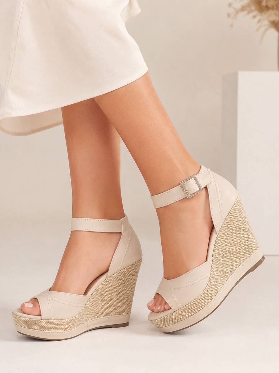 Women's High Heel Wedge Platform Sandal Various Colors Party - 離開 - 查看 1