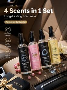 100ml Air Freshener Spray, Jasmine & Sea Breeze Fragrance, Long-Lasting & Aromatic, Alcohol-Free Deodorizer, Suitable For Car/Bedroom/Bathroom/Office/Home, 2-In-1 Body & Hair Refresher, Fresh Fruity Scent, Ideal For Outdoor Camping & RV, Suitable As Gift For Men & Women - Multicolor - View 3