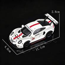 Bburago 1:43 911 RSR White Racing Car High-Fidelity Alloy Die-Cast Model Display Collection Gift - Multicolor - View 3