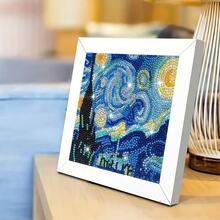 1 Set DIY Handmade Frameless Diamond Painting, Cartoon Landscape Diamond Embroidery Home Decor Wall Art - A - View 4