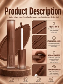 3CE Sanxi Jade Lip Glaze #04 Bitter Coffee 4g, Cool-Toned Brown Matte Texture, High Coverage For Lip Lines, Perfect For Olive Skin Tones - BITTER HOUR #04 - View 8
