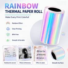 Pearlescent/Rainbow Effect 57mm Thermal Sticker Paper, Self-Adhesive Shimmer Mini Pocket Printer Refill Paper For Elegant Picture Printing, Daily Journals, Memo Sticky Notes, Compatible With PeriPage PAPERANG Poooli Labelers - View 9