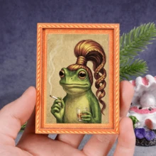 1 pieza Marco de fotos de madera imán de nevera, imán de nevera con patrón de perro abrazando, decoración del hogar, ¡regalo divertido! - Unitalla - Ver 12
