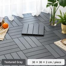 10pcs Interlocking Waterproof Composite Wood Flooring Tiles, Modern Solid Color Square Non-Slip Wear-Resistant WPC Outdoor Decking, Suitable For Balcony, Patio, Backyard, Poolside And Garden Decoration, Grey/Brown/Natural Wood Color - Multicolor - View 10