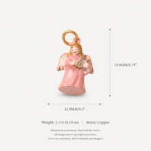 1pc Lucky Angel Pendant, Cute Cartoon Style, 18K Gold PVD Plated Stainless Steel, Waterproof And Fade-Resistant, Suitable For Women's Daily Decoration On Backpacks, Keys, Bracelets, Waistbands, Belts And More. - Multicolor - View 7