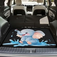 1pc/4pcs Car Floor Mats And Trunk Mat, Cute Cartoon Elephant Pattern, Suitable For Most Sedan, Truck, SUV Models, All-Weather Protection, Durable Material, Easy To Clean, Fashionable Car Interior Accessories, Perfect Gift For Parents And Loved Ones - Cartoon Elephant - View 4