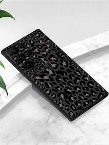1pc Personalized Contrast Color Leopard Print Anti-Drop Anti-Slip Black Phone Case Protective Cover Compatible With IPhone Honor Galaxy A04e/A05s/A13/A14/A15/A34/A35/A50/A52/A53/A54/S21/S22/S23/S24/S25/S25Ultra/ 6A/7A/8A/ 12T/13T/14T - Black - View 4
