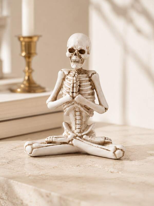 Dekorasi Halloween Figur Kerangka Yoga - Dekorasi Halloween Kerangka Dalam Ruangan, Dekorasi Tengkorak Resin, Set Figur Kerangka Yoga, Dekorasi Kerangka Halloween Lucu, Ornamen Meja dan Rak Buku Ruang Gotik, Patung Kerangka Meditasi, Hadiah untuk Pecinta Yoga
